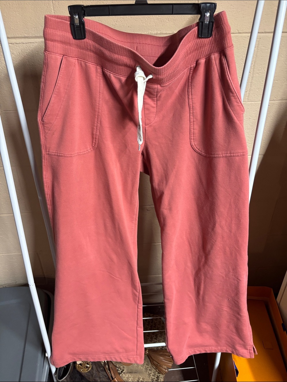 L.L. Bean Wide Leg Sweatpants in Dusty Rose